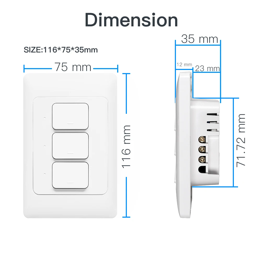 gangs 3 gangs interrupter alexa google home 110v 220v 03