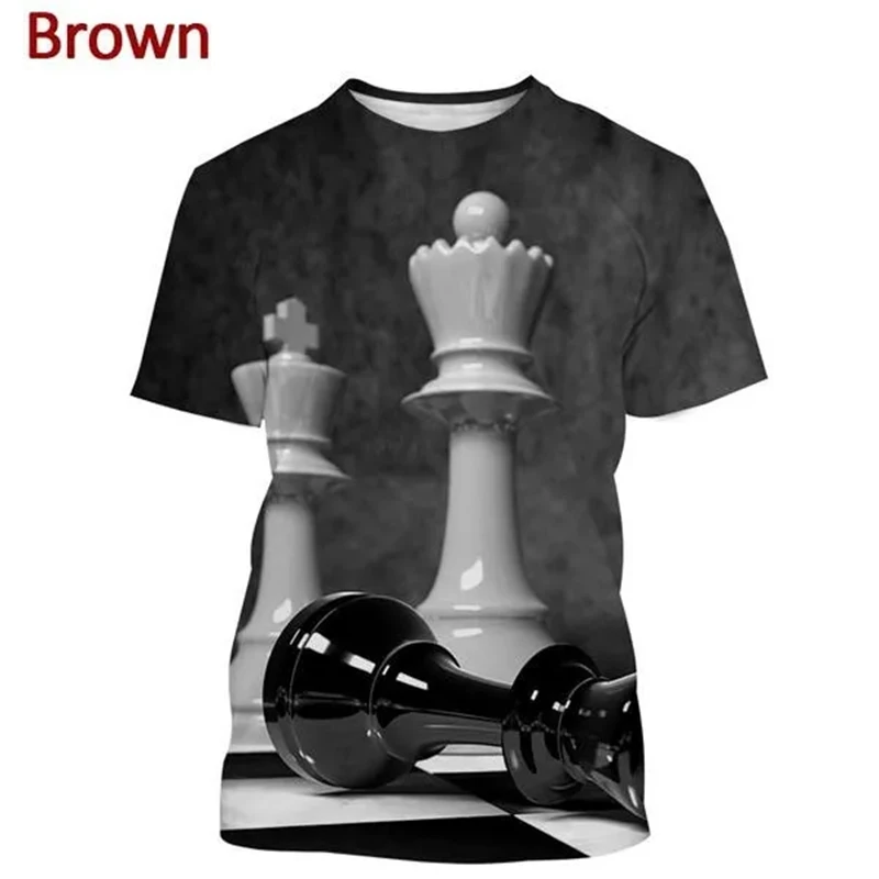 3D-Schach-Print-T-Shirt für Herren, lustiges Grafik-T-Shirt, Sommertrend, Harajuku, Oversize, Kurzarm, Freizeit, O-Ausschnitt, Oberteile, T-Shirts – Detail 10