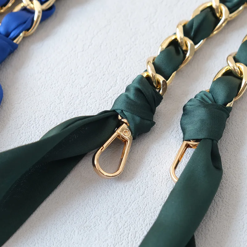 Neue Mode Frühjahr Frau Handtasche Zubehör Ketten Abnehmbare Lange Kreuz körper Solide Seide Strap Frauen Luxus Kette Tasche Griffe – Detail 5