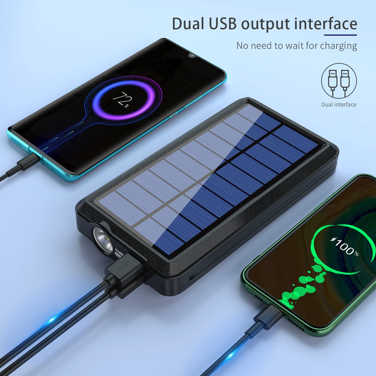 80000mah Qi Wireless Powerbank Charging Solar Batteery Panel Portable LED Emergency Fast External Battery For Iphone Samsung battery bank