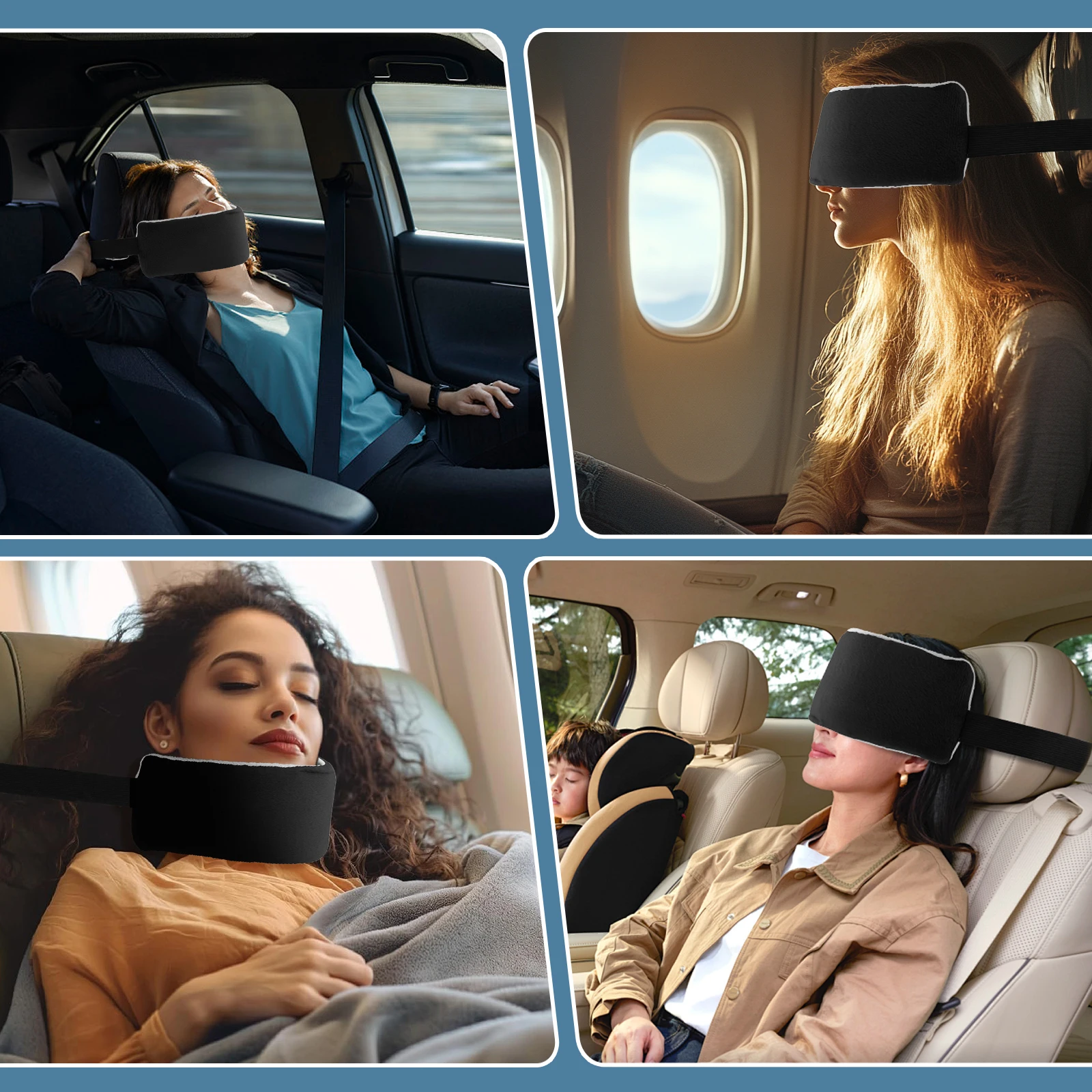 Adjustable Cloth Travel Pillow Neck Support Strap