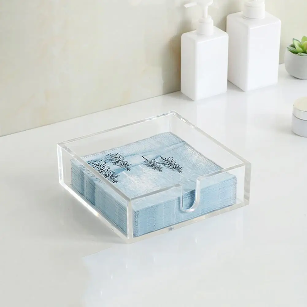 Napkin Holder Stylish Acrylic Napkin Holder for Kitchen Dining Table See-through Tissue Dispenser for Bathroom Table Organizer 2