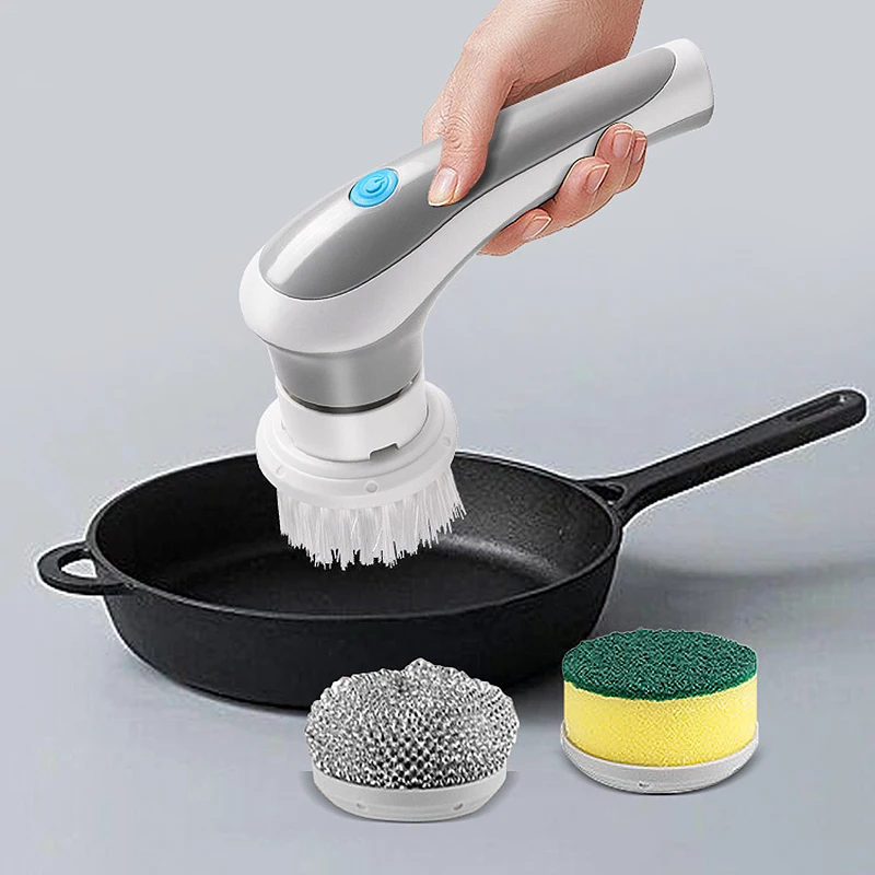 Small rechargeable spin scrubber kitchen sink dish 3 in 1 multifunctional handheld  electric cleaning brush - AliExpress