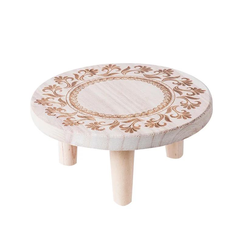 Small Wooden Flower Stand Wooden Stand Wood Base Crystal Ball Holder Vase Display Stands Bonsai Stool Display