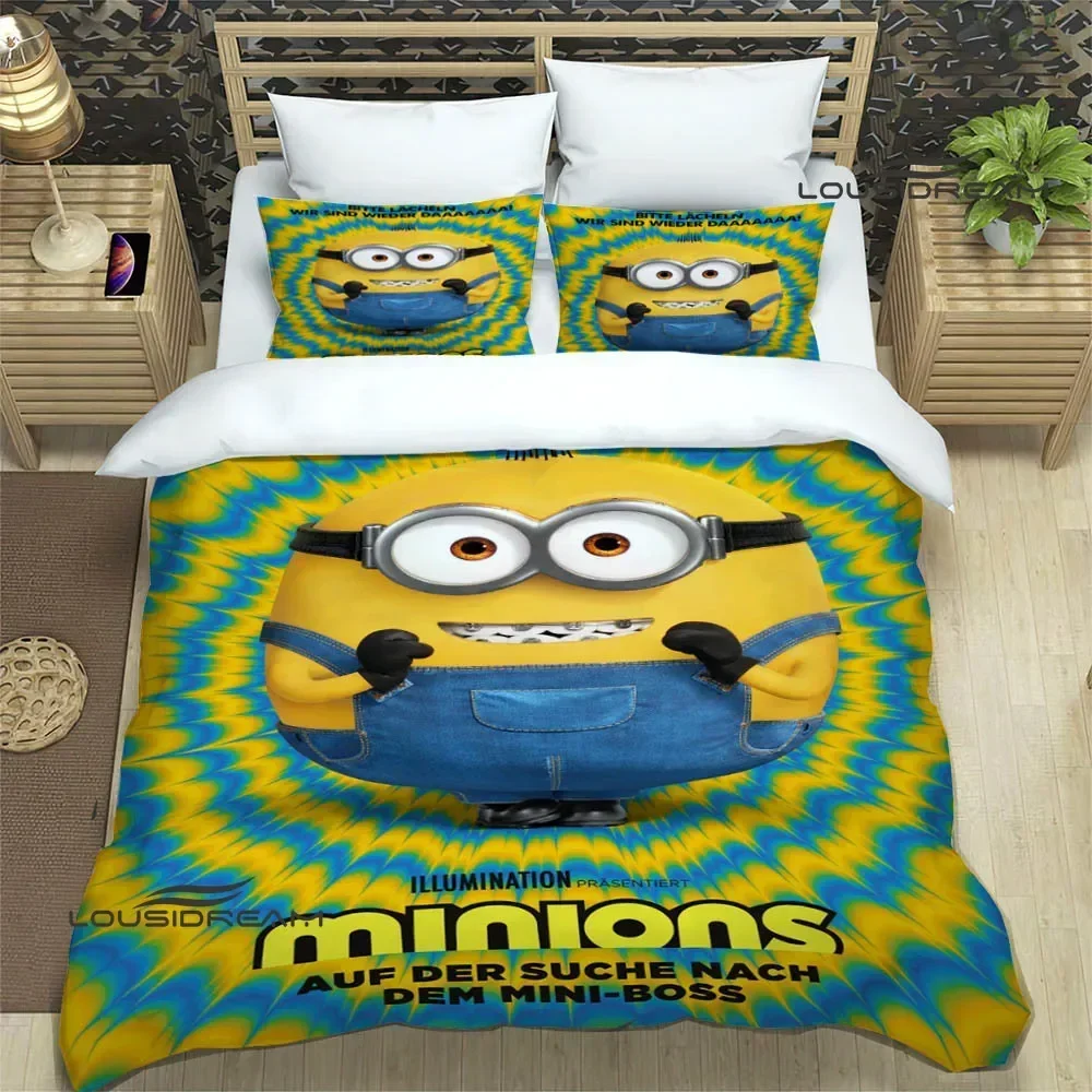 3D Cartoon M-Minions printed Bedding Sets exquisite bed supplies set duvet cover comforter set bedding set luxury Birthday Gift 3