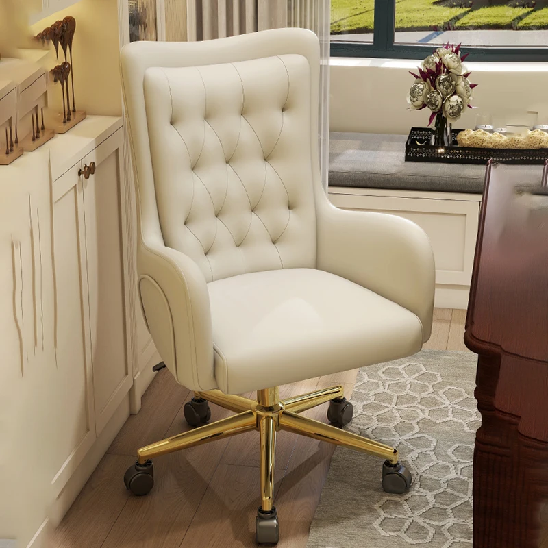 Vanity Mobile Office Chair Ergonomic Luxury Designer Accent Comfortable Computer Chair Swivel Sillas De Escritorio Furniture
