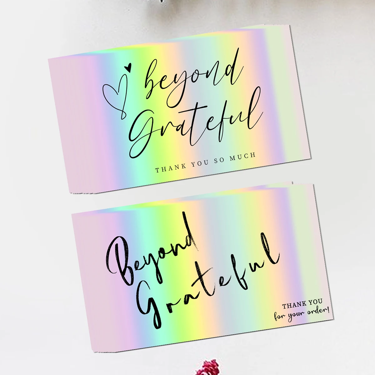 50Pcs Multiple Styles Laser Thank You Cards for Supporting My Small Business Order Purchase Thank You Card for Wedding Birthday