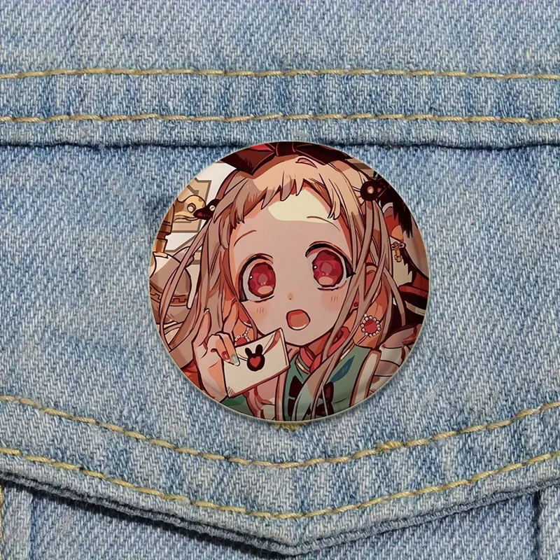 Set De 4 Badges Métal Hanako Kun - 58 Mm - Figurines Anime Toilet Bound - Pour Cosplay, Sac, Veste - Accessoire Fan - 3
