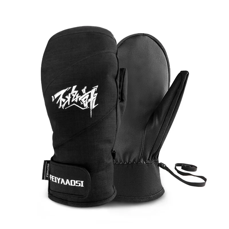 Men/Women Ski Gloves Mitten Waterproof Touchscreen Snowboard Gloves Winter Warm Fleece Snowmobile Motorcycle Gloves 2