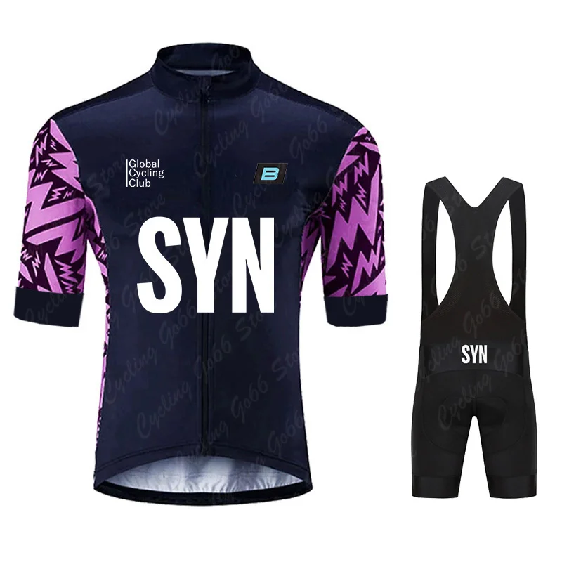 Men Summer SYN Cycling Jersey Set Breathable Racing Cycling Jersey Sport Mtb Bicycle Jersey Bike Cycling Clothing Suit 2