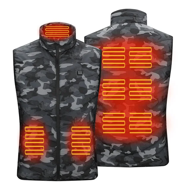 9 Heated Vest Zones Electric Heated Jackets Men Women Sportswear Heated Vest Bodywarmer Usb Inner Heat Vest Veste For Camping 4