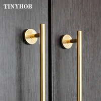 มือจับแบบแท่งยาว ทำจากทองเหลืองขัดเงาแบบนอร์ดิก สีทอง สำหรับลิ้นชัก ตู้ครัว และเฟอร์นิเจอร์ 2