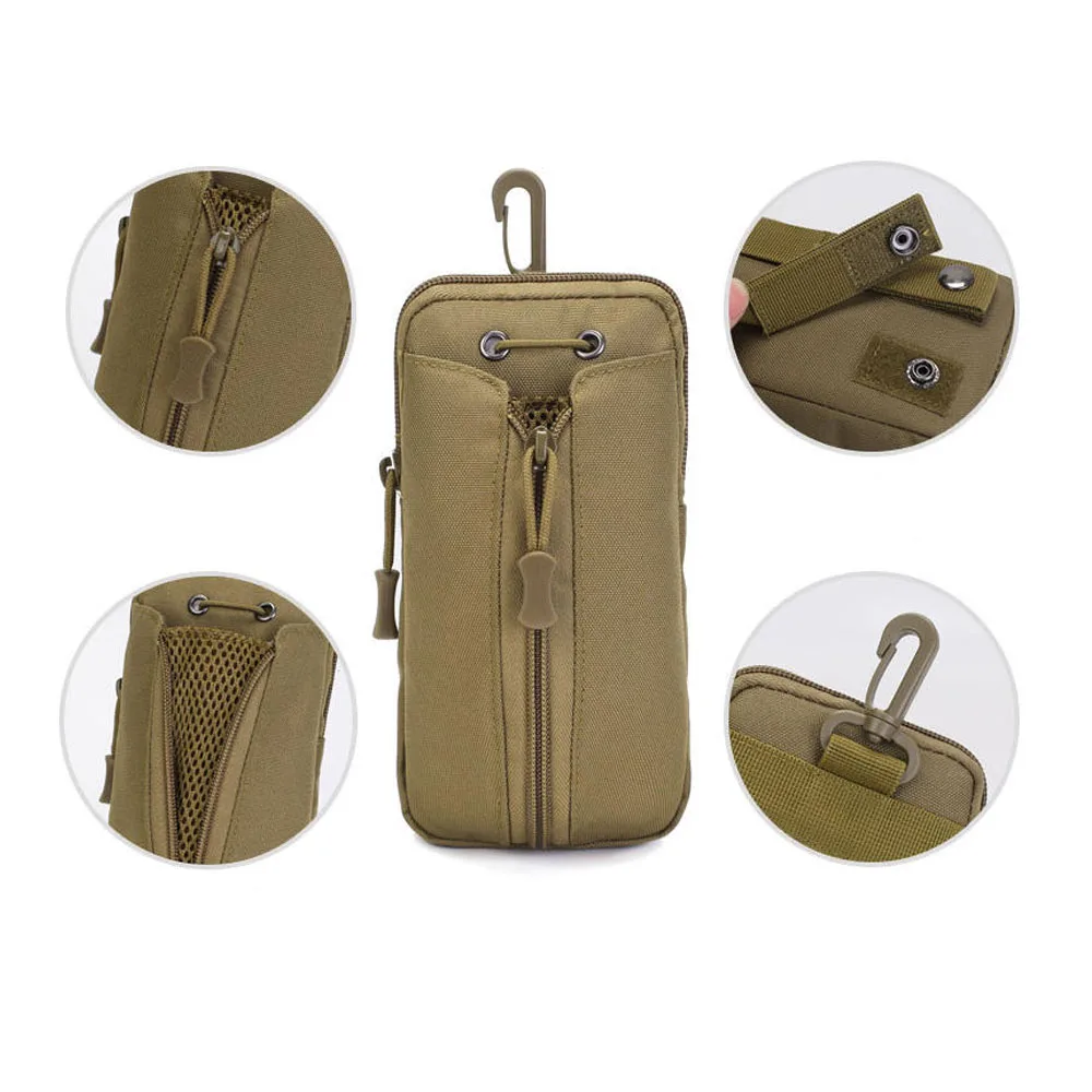 Tactical Water Bottle Carrier Breathable Drawstring Water Bottle Holder Kettle Carrier Bag Wear-Resistant Outdoor Molle Pouch