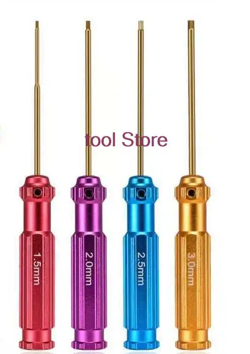 4pcs Top Quality Titanium Nitride TiNi Hex Driver Wrench Screwdriver  RC Helicopter Service tool high-speed steel titanium alloy