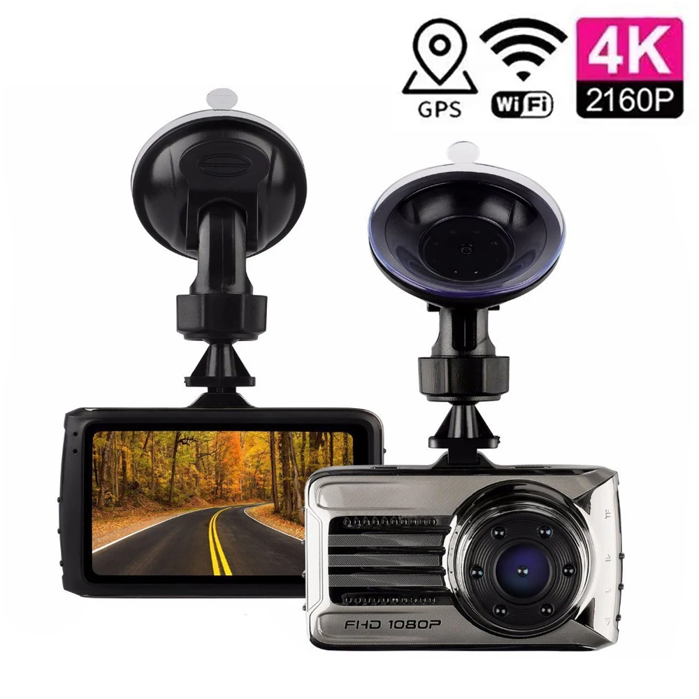 

4K Car DVR WiFi GPS Dash Cam Vehicle Camera 2160P Drive Video Recorder Car Accessories Night Vision Auto Black Box Registrator