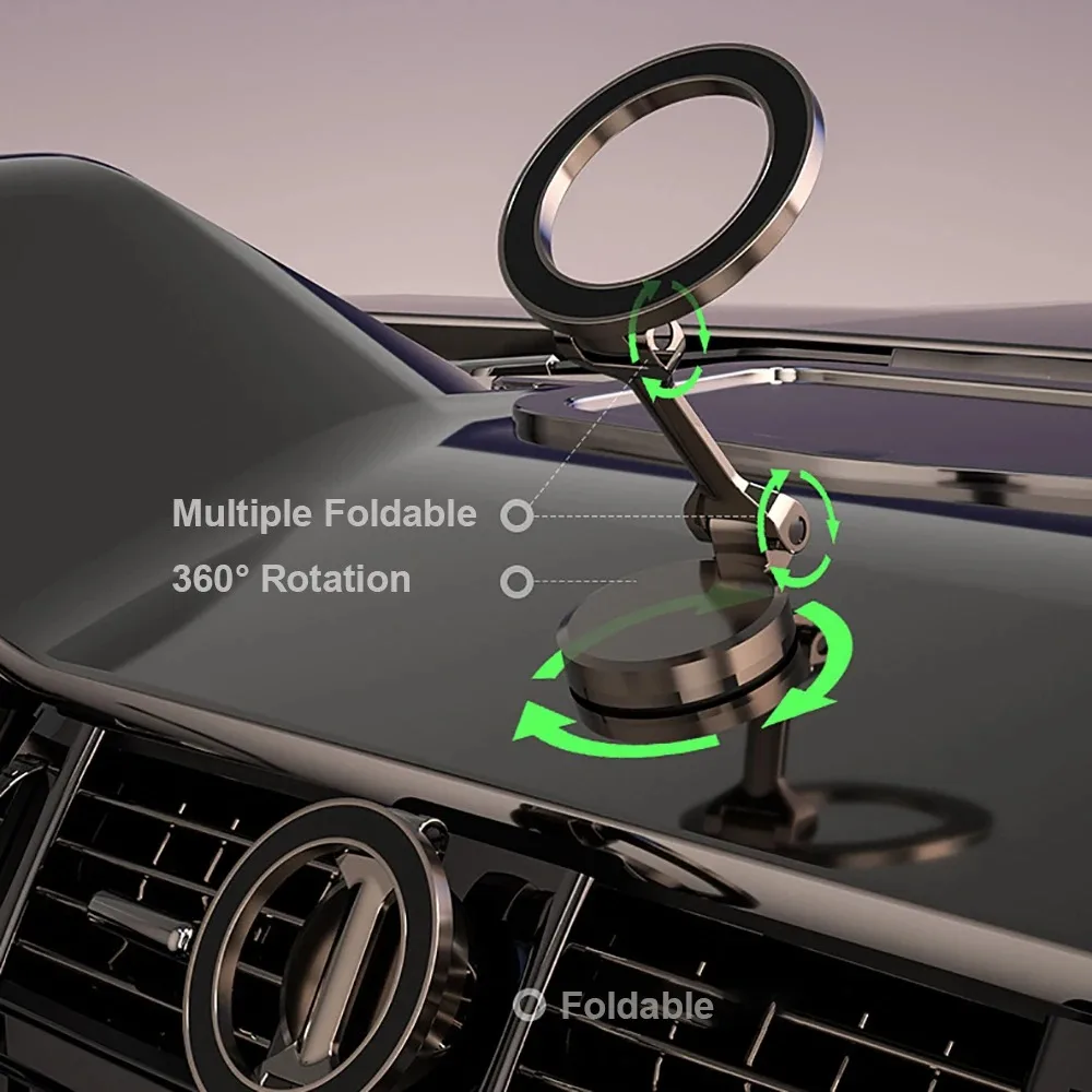 Handyhalterung Auto Magnet 360° - Faltbare Halterung Für Alle Smartphones