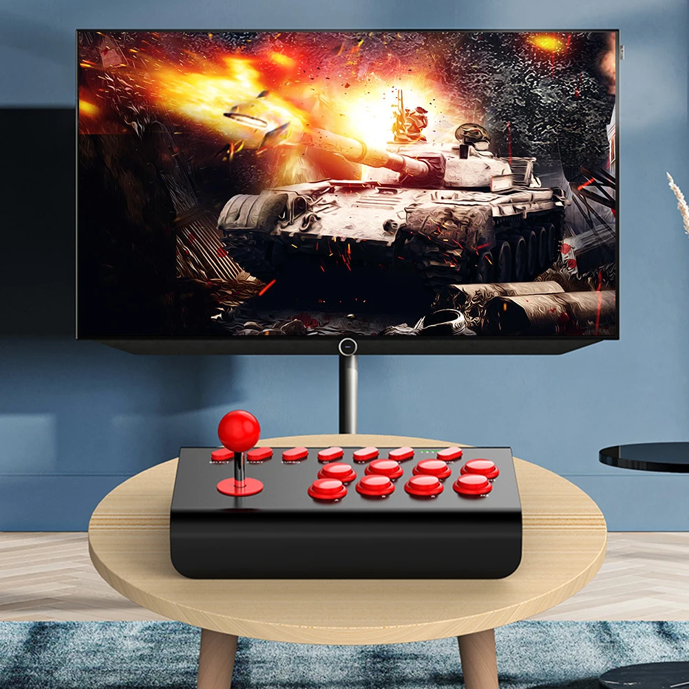 신축성 브래킷이 있는 USB 게임 콘솔 컨트롤러, 격투 게임 조이스틱, PS4, PS3, Xbox One, 스위치용 3 모드 연결