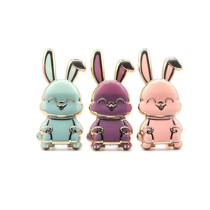 Cute Bunny Ring Phone Holder Foldable Finger Grip Stand Universal Anti-Slip Bracket For iPhone Samsung Xiaomi Mobile Phone