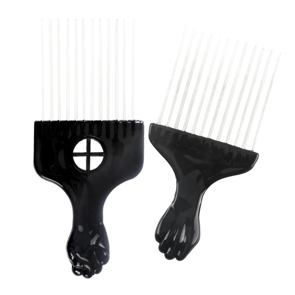 Pro 1 Pcs Afro Hair Fork Comb With Stainless Steel Durable Plastic