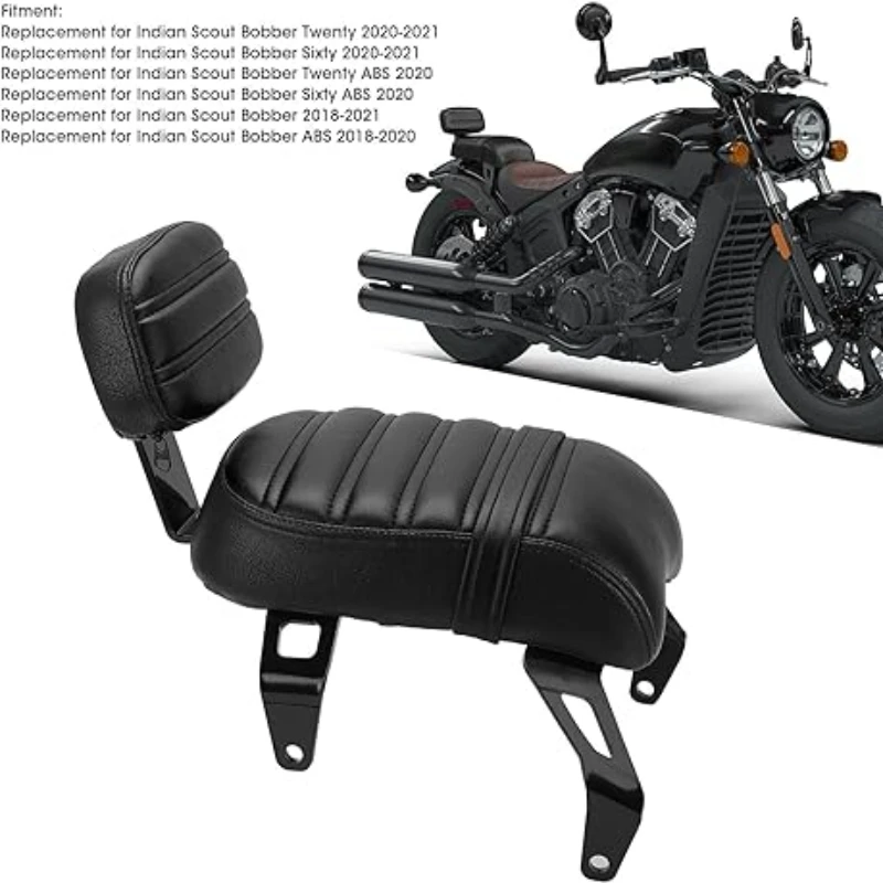 

Panical Detachable Passenger Seat Backrest Motorcycle Seat Compatible With For Indian Scout Bobber 2018-2023 Black