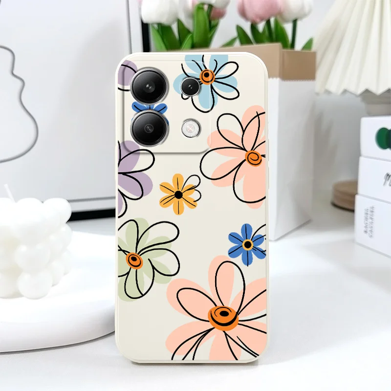 Elegant Hoop Flower Liquid Silicone Phone Case