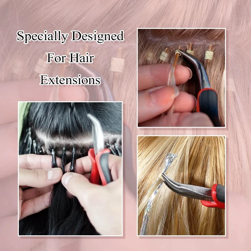 4 .9Inch Bent Nose Pliers With Smooth Jaw Hair Clamp For Micro Nano Ring Hair Extension Opener and Removal Tool 1PCS/Pack
