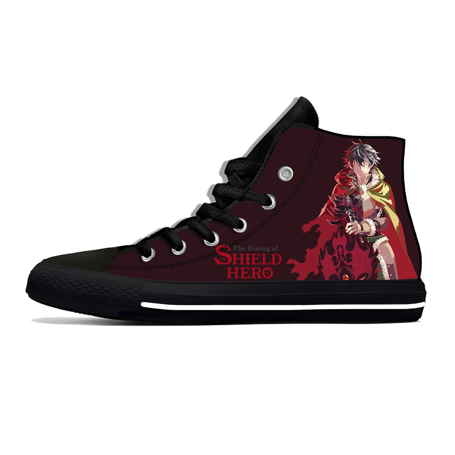 

Anime The Rising Of The Shield Hero Lightweight Cloth 3D Print Fashion High Top Canvas Shoe Men Women Casual Breathable Sneakers