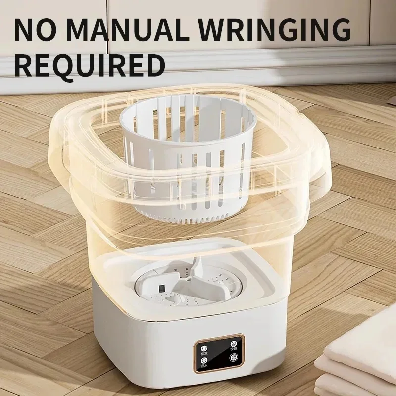 100V-240V 9L Folding Washing Machine Household Underwear Socks Children Clothing Washing And Stripping Integrated Mini Portable