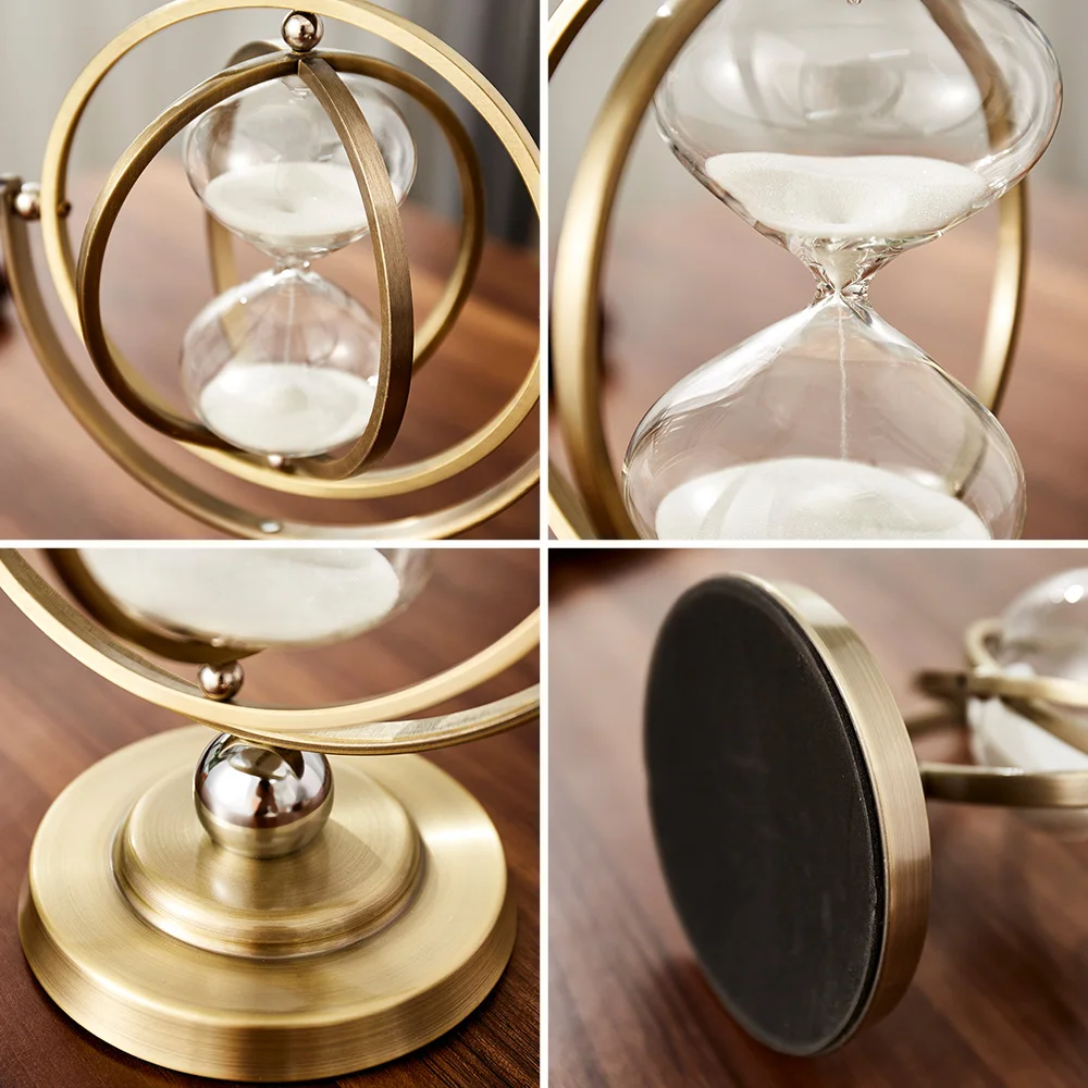 Nordic Creative Retro Metal Sand Timer TV Cabinet Porch Office Home Decoration Ornaments