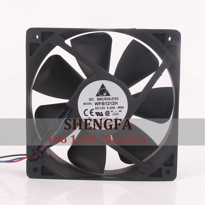

Delta WFB1212H Case Cooling Fan DC12V 0.45A 120x120x25mm 12CM 12025 Computer Chassis Power Double ball Centrifugal