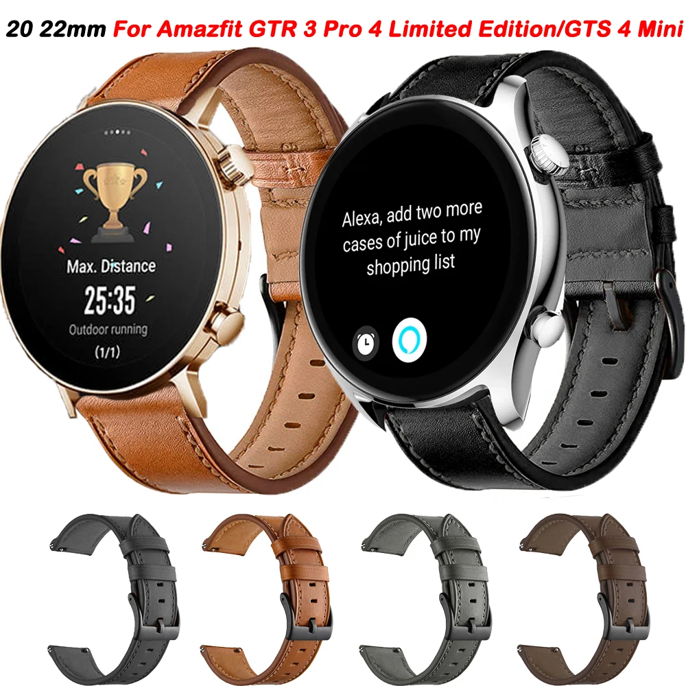 Cinturino In Pelle Per Amazfit Gtr 4 3 Pro Bracciale Con Cinturino Da Polso In Edizione Limitata Per Amazfit Gtr 47Mm Gts 4 2 Mini 20Mm 22Mm Correa