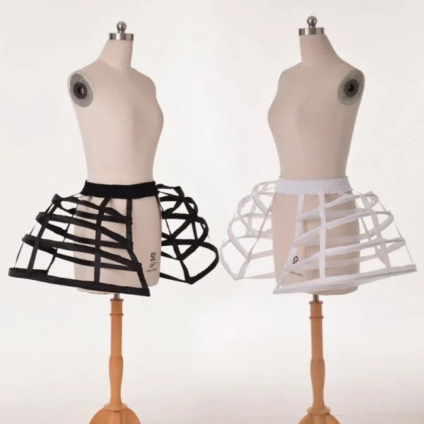 

Women Double Pannier Crinoline Cage hoop bustle Cage Underskirt 2 Color