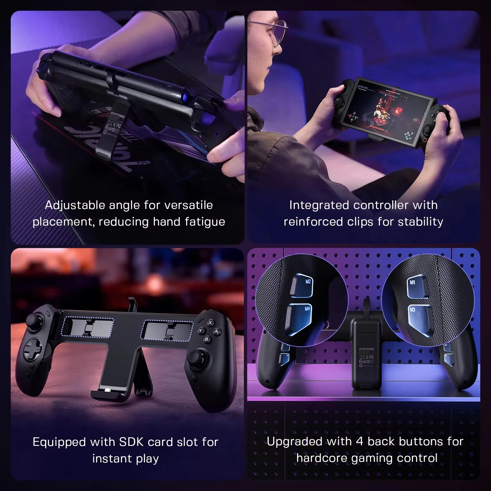 For Switch 2 Wired Game Controller With Bracket Intelligent Low Latency RGB Colorful Controller Three-axis Body Sensation - 5