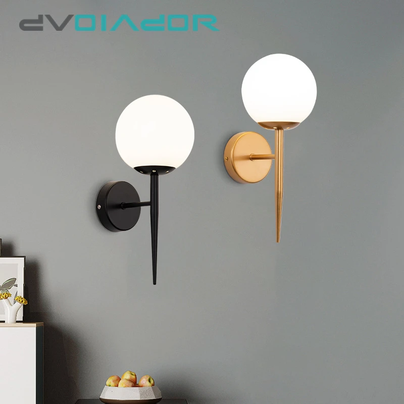 NEW Black E27 Bulb Wall Lamp Nordic Led Light Fixtures for Home Decor