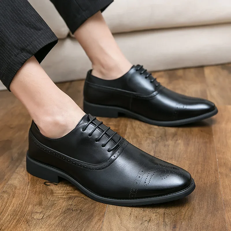 

Japanese Formal Solid Colour Le Fu Leather Shoes Large Size Simple Fashion Oxford Shoes Office Wedding Men's Shoes PX058