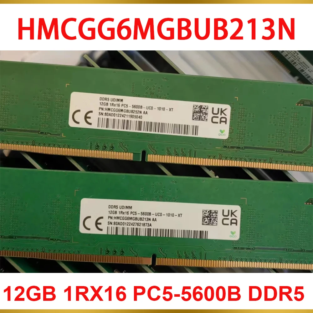 1 Pcs RAM For SK Hynix 12GB 1RX16 PC5 5600B DDR5 UDIMM Desktop Memory HMCGG6MGBUB213N