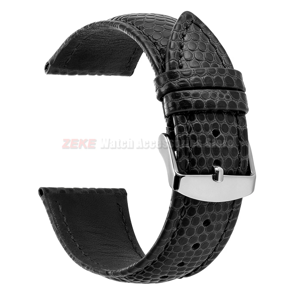 Echtleder-Uhrenarmband mit Eidechsenmuster, Wasserdicht, Schnellverschluss, Lederband 16/18mm 20mm 22mm Universeller Ersatz-Armbandriemen – Detail 23
