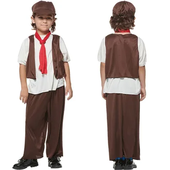 Victorian Medieval Poor Boy Costume For Kids Halloween Dress Up Role Play 1