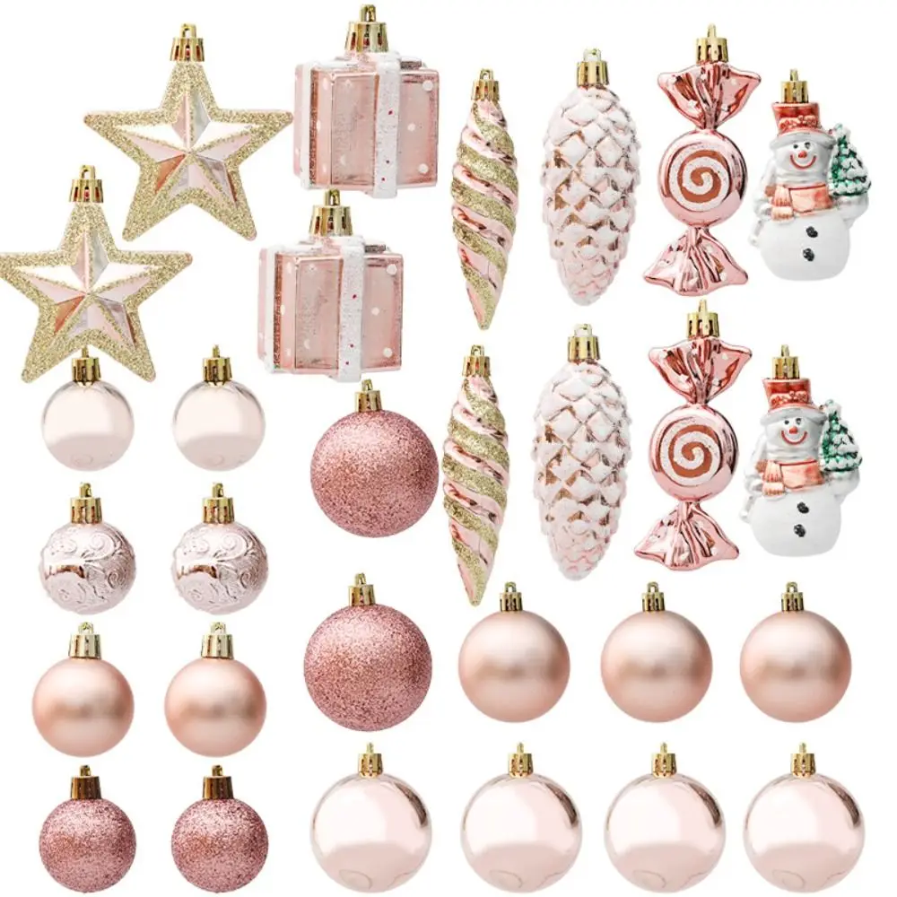 

Candy Cane Christmas Ball Set Fashion Plastic Suspensable Xmas Baubles Pine Cone Xmas Ornament Ball Home