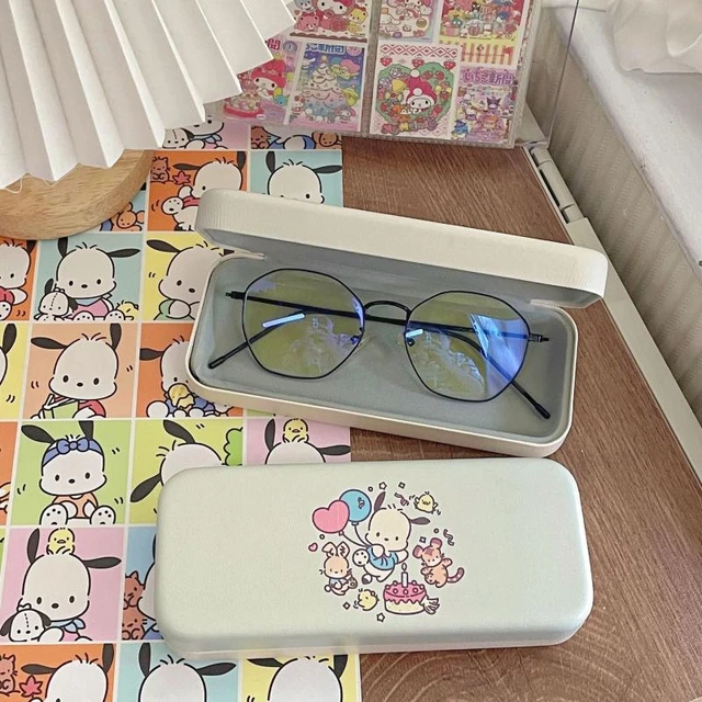 Kawaii Sanriod – étui à lunettes en cuir Pu, boîte de rangement  Anti-Collision et Anti-compression pour lunettes de soleil | AliExpress