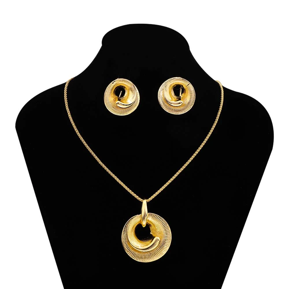 Gold Colour Necklace And Earrings Sets Jewelry Sets Costume Jewelry