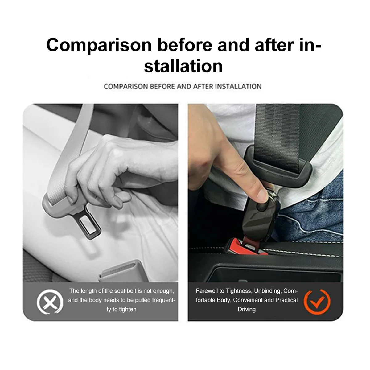 Seat Belt Extender Car Seat Belt Clip Extension Plug Safety Seat Lock Extender Suitable for Tesla Benz Car Accessories