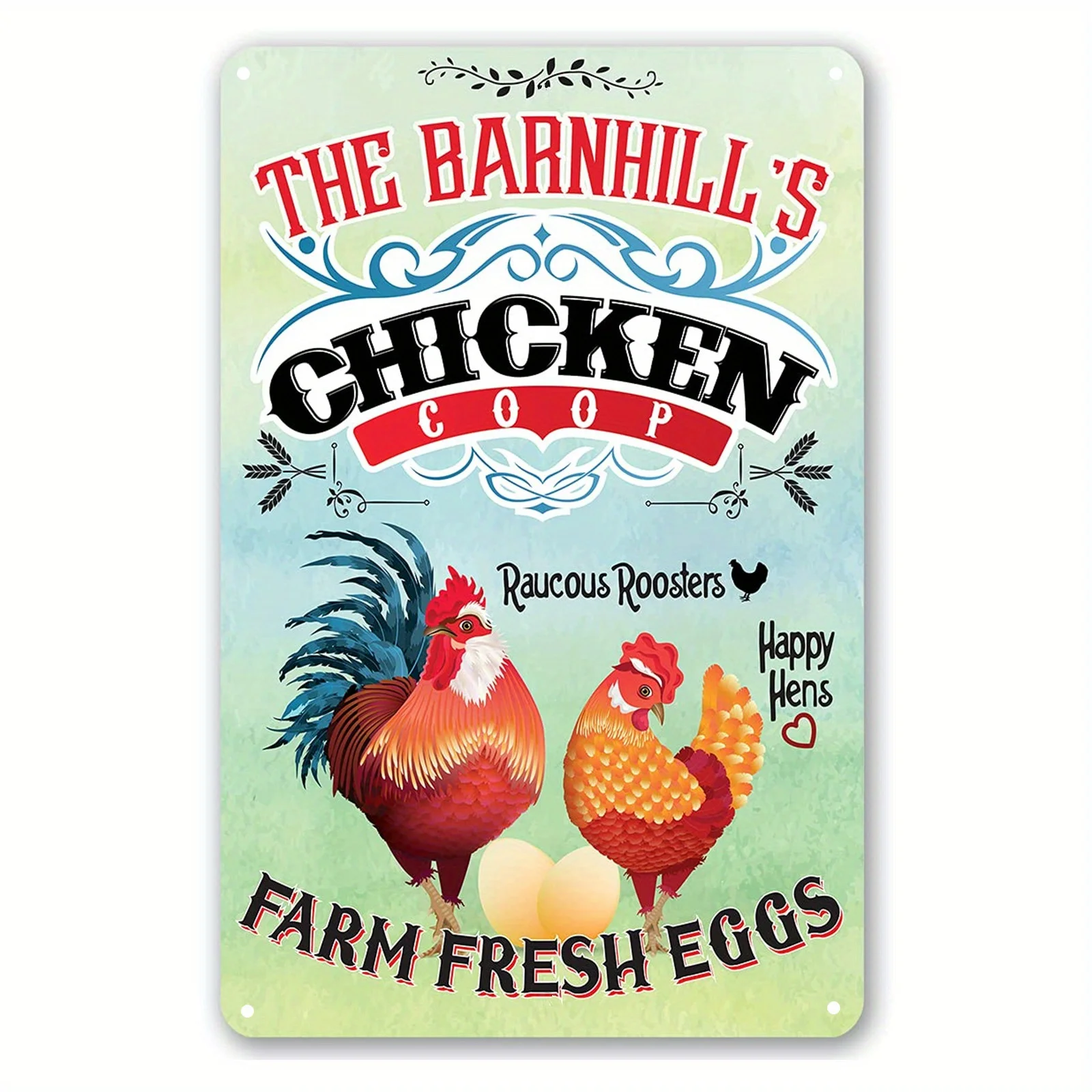 

Chic Chicken Coop Decor Metal Sign Gifts Wall Decor Funny Tin Signs Wall Art Posters Prints for Home Room Kitchen Bar Office