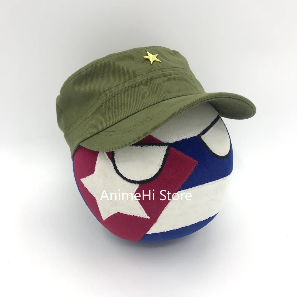 The Republic of Cuba Ball and Cuban Military Cap Doll CUB countryballs plushies Cosplay Polandball Plush Toy for Gift 20CM