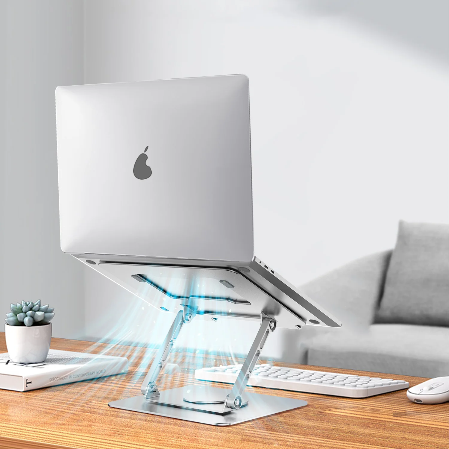 Suporte para Laptop de Alumínio Dobrável Suporte para Notebook Ajustável Portátil Mesa para Macbook Acessórios para Tablet - Imagem 4