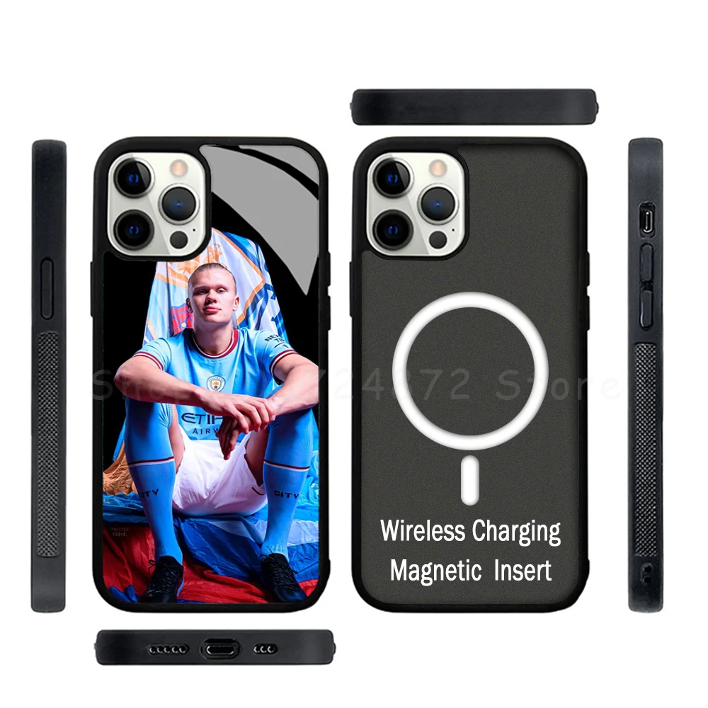 E-Erling H-Haaland чехол для телефона, сильный магнитный для IPhone 15 14 13 Pro Max Mini Alex, зеркальный Для Magsafe, чехол для беспроводной зарядки