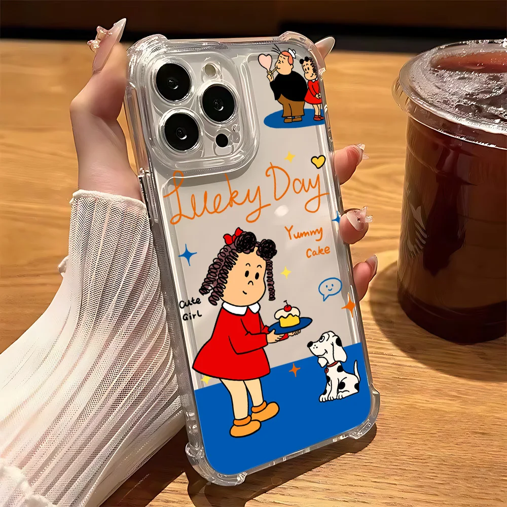 Adorable Little Lulu Transparent Phone Case - Cute Girl Design
