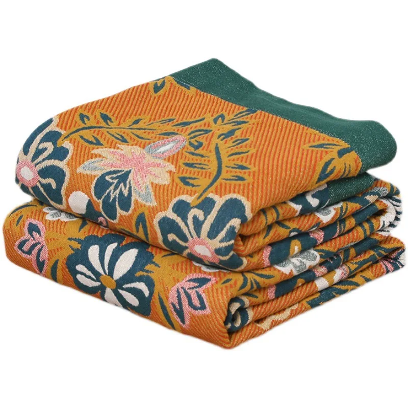 Flower Cotton Towel Blanket Bedspread 200*230 150*200 Double sided