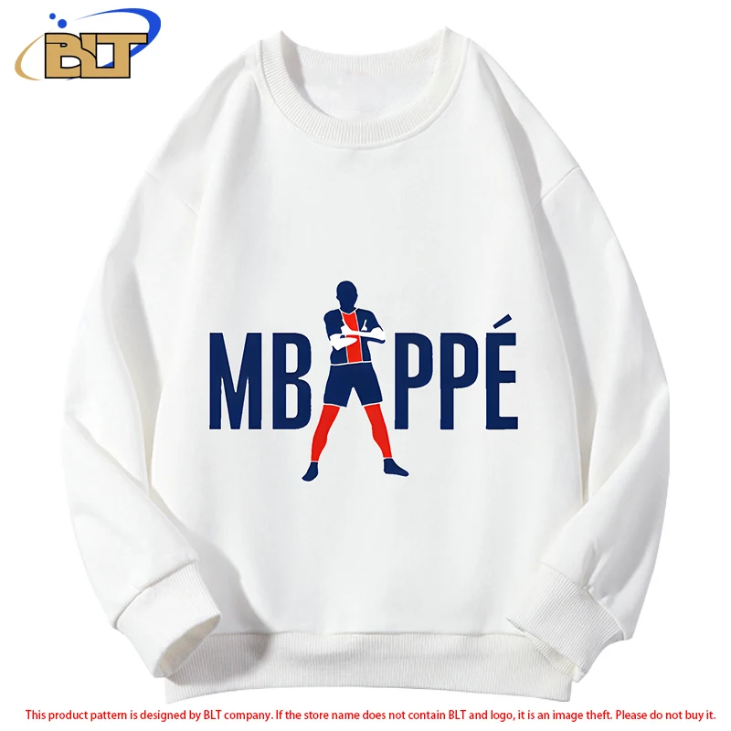 

Mbappe printed children's clothing children's sports tops white casual sweatshirt spring and autumn for boys and girls