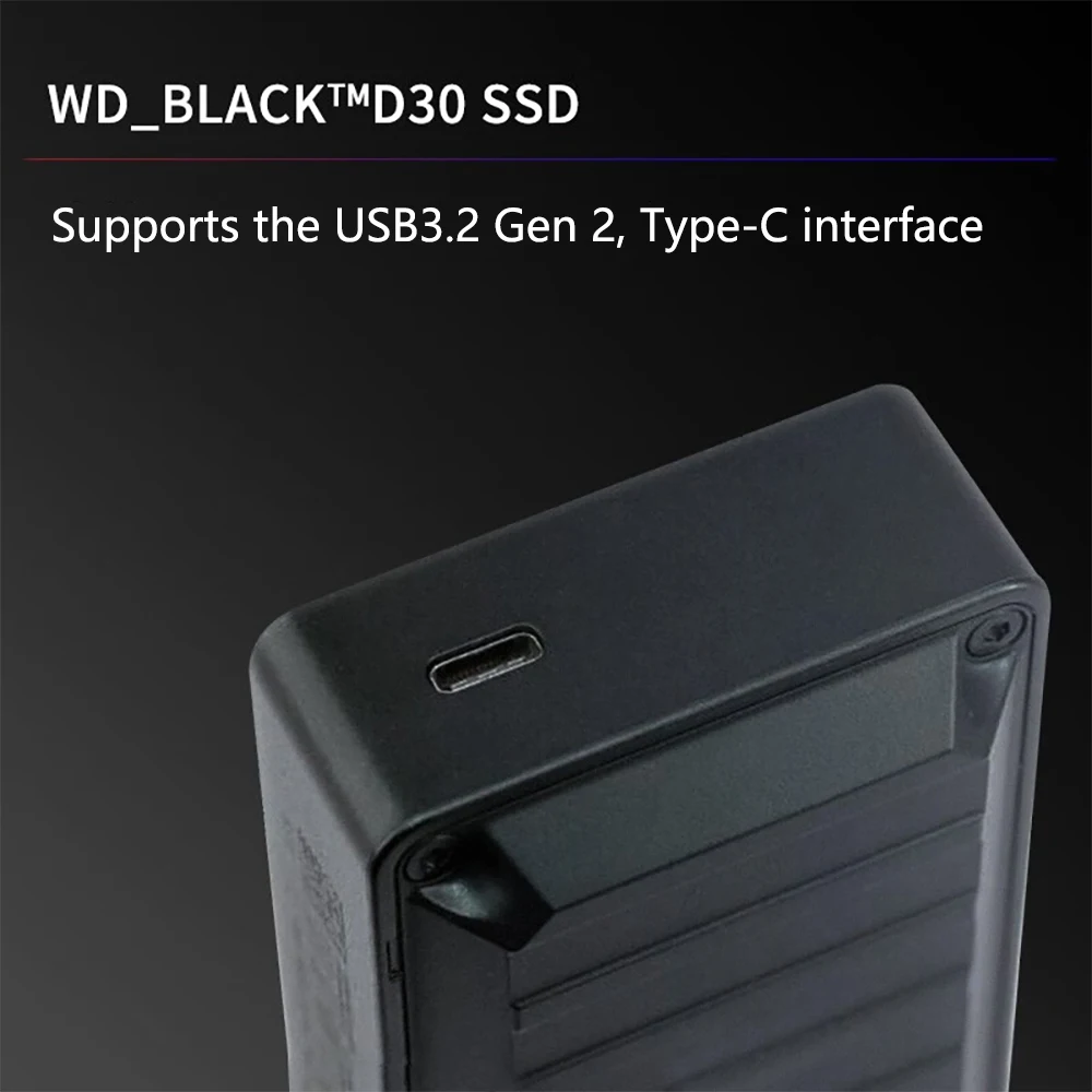 웨스턴 디지털 WD_BLACK D30 게임 드라이브 SSD 500GB/1TB/2TB 휴대용 외장 SSD (Xbox 및 PC용) - 최대 900MB/s